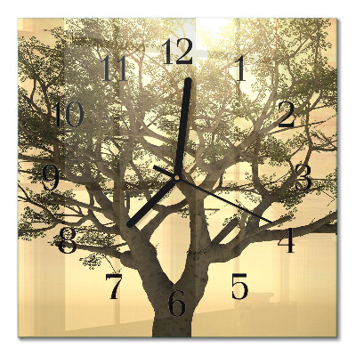 Glass clock square Tree