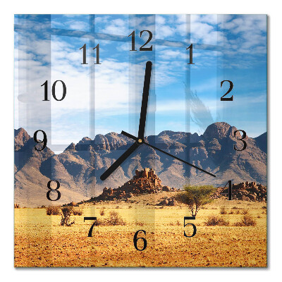 Square kitchen clock Mountains