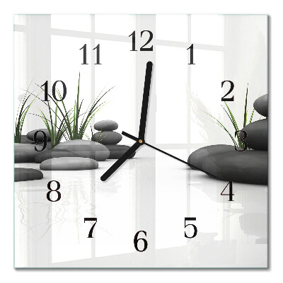 Square wall clock Spa stones