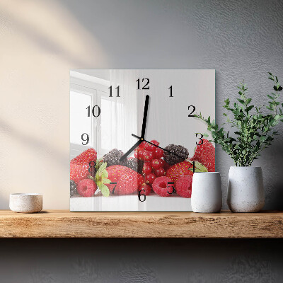 Square kitchen clock Fruit
