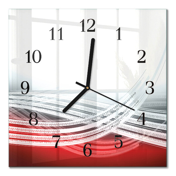 Glass wall clock square Abstraction