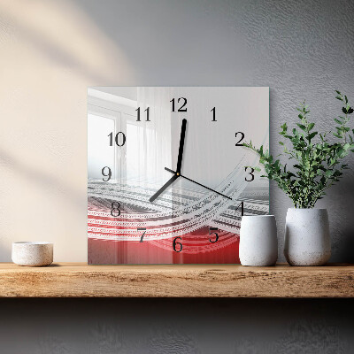 Glass wall clock square Abstraction