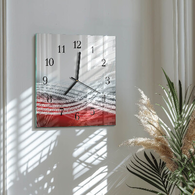 Glass wall clock square Abstraction