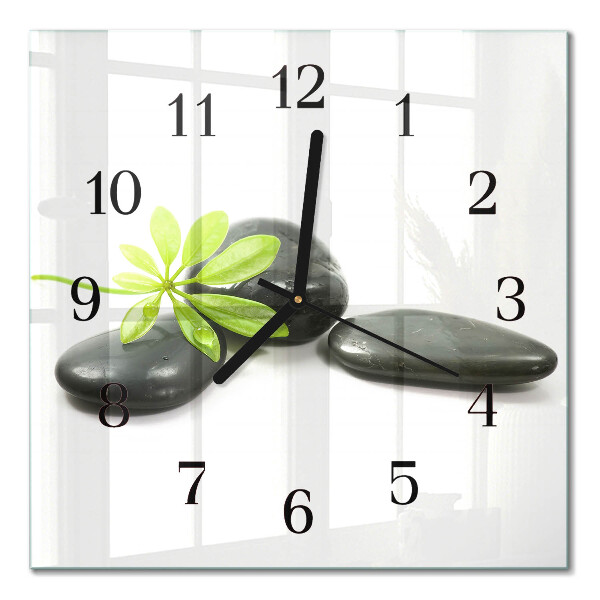 Glass clock square Stones