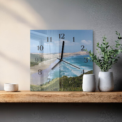 Glass clock square Coast