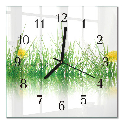 Square wall clock Grass