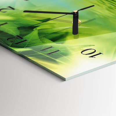 Square kitchen clock Leaves