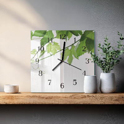 Square kitchen clock Leaves