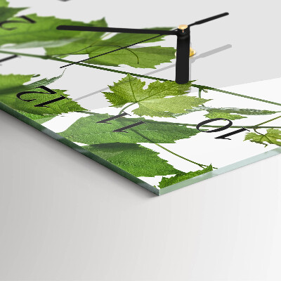 Square kitchen clock Leaves