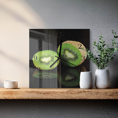 Glass clock square Kiwi