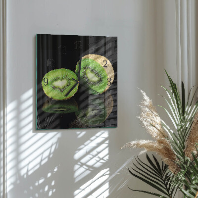 Glass clock square Kiwi