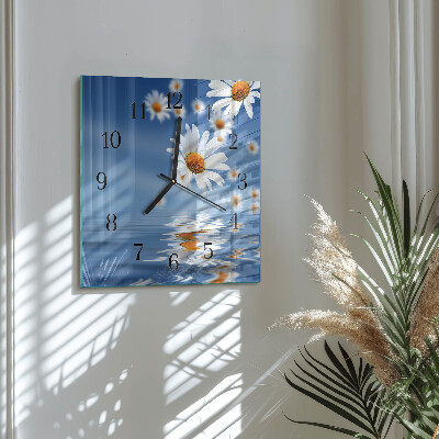 Square wall clock Flower