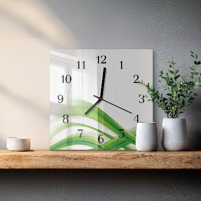 Square kitchen clock Abstract wave