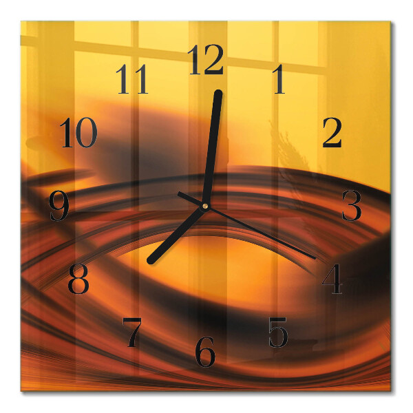 Glass wall clock square Abstraction