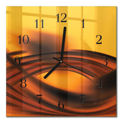 Glass wall clock square Abstraction