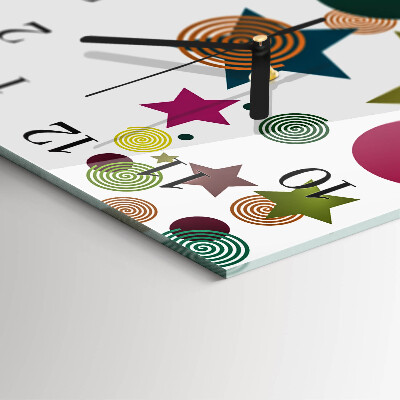 Glass wall clock square Stars