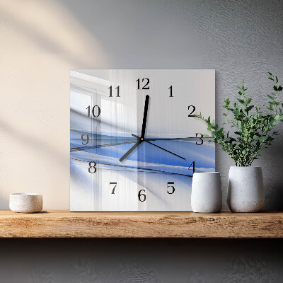 Glass wall clock square Abstract lines