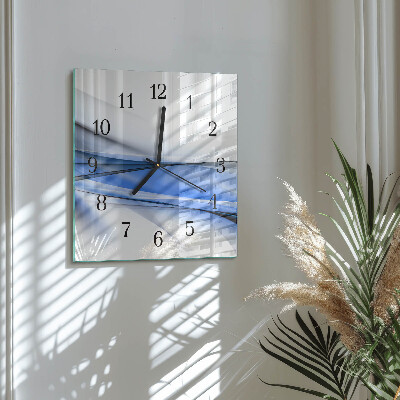 Glass wall clock square Abstract lines