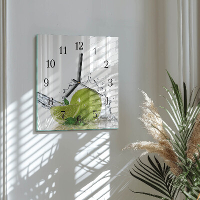 Square kitchen clock Water with lime