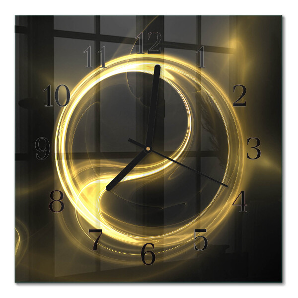 Glass clock square Abstract circle