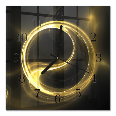 Glass clock square Abstract circle