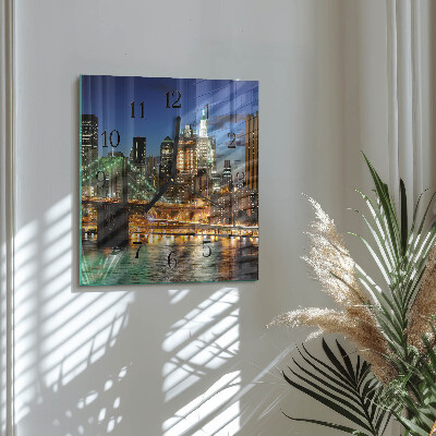 Glass clock square Horizon