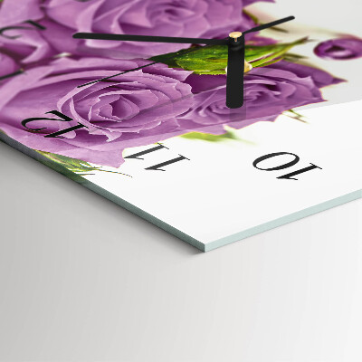 Square kitchen clock Roses