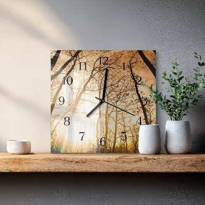 Square wall clock Trees
