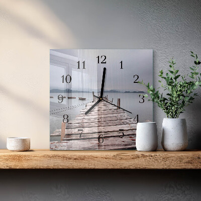 Glass wall clock square Network