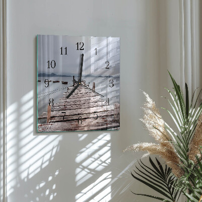 Glass wall clock square Network