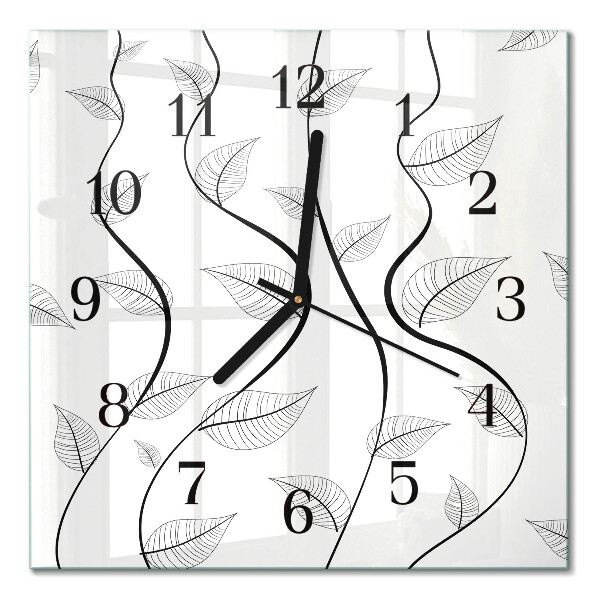Square wall clock Leaf Art