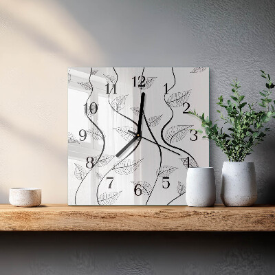 Square wall clock Leaf Art