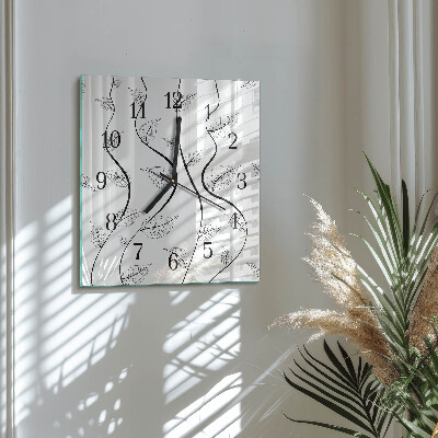 Square wall clock Leaf Art