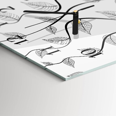 Square wall clock Leaf Art