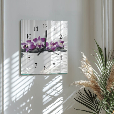 Square kitchen clock Orchid