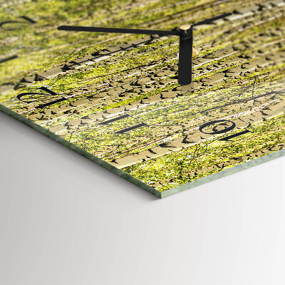 Glass clock square Birch forest