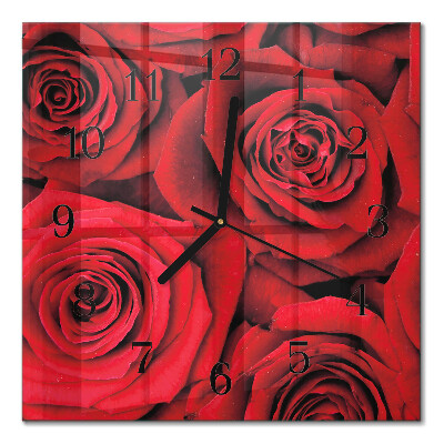 Square kitchen clock Roses