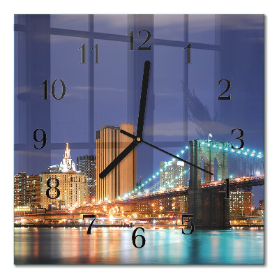 Square wall clock Horizontal bridge