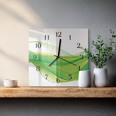Square kitchen clock Abstract lines