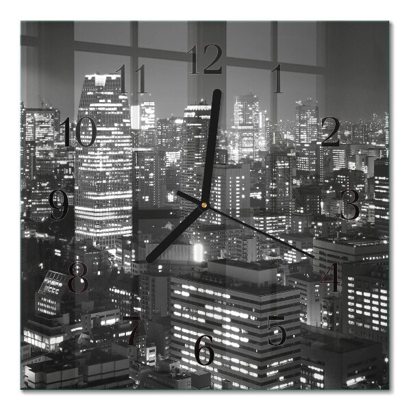 Glass wall clock square Horizon