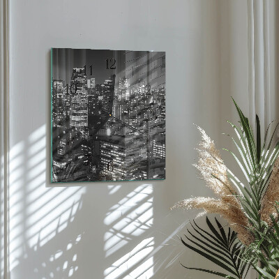 Glass wall clock square Horizon