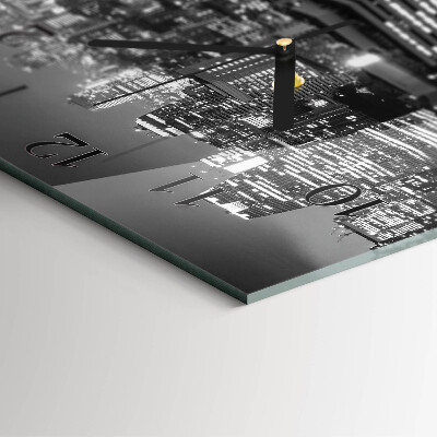 Glass wall clock square Horizon