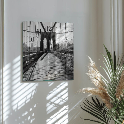 Glass clock square Bridge