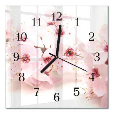 Square wall clock Flowers
