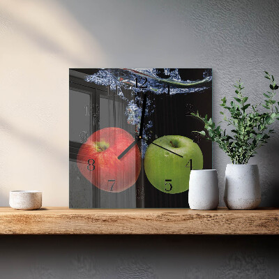 Square wall clock Apples