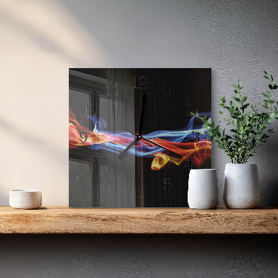 Glass clock square Abstract smoke