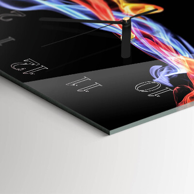 Glass clock square Abstract smoke