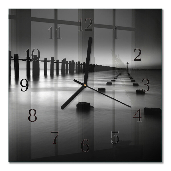 Square kitchen clock Sea