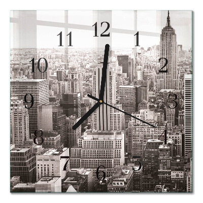 Glass wall clock square Horizon