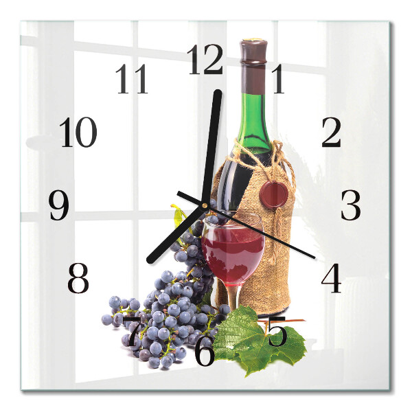 Square wall clock Grapes for wine